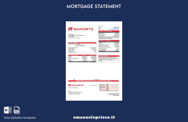 stile verificato Modello di dichiarazione di mutuo Messico Banorte Modello Word 